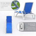 Adjustable Aluminum Patio Chaise Lounge Chair