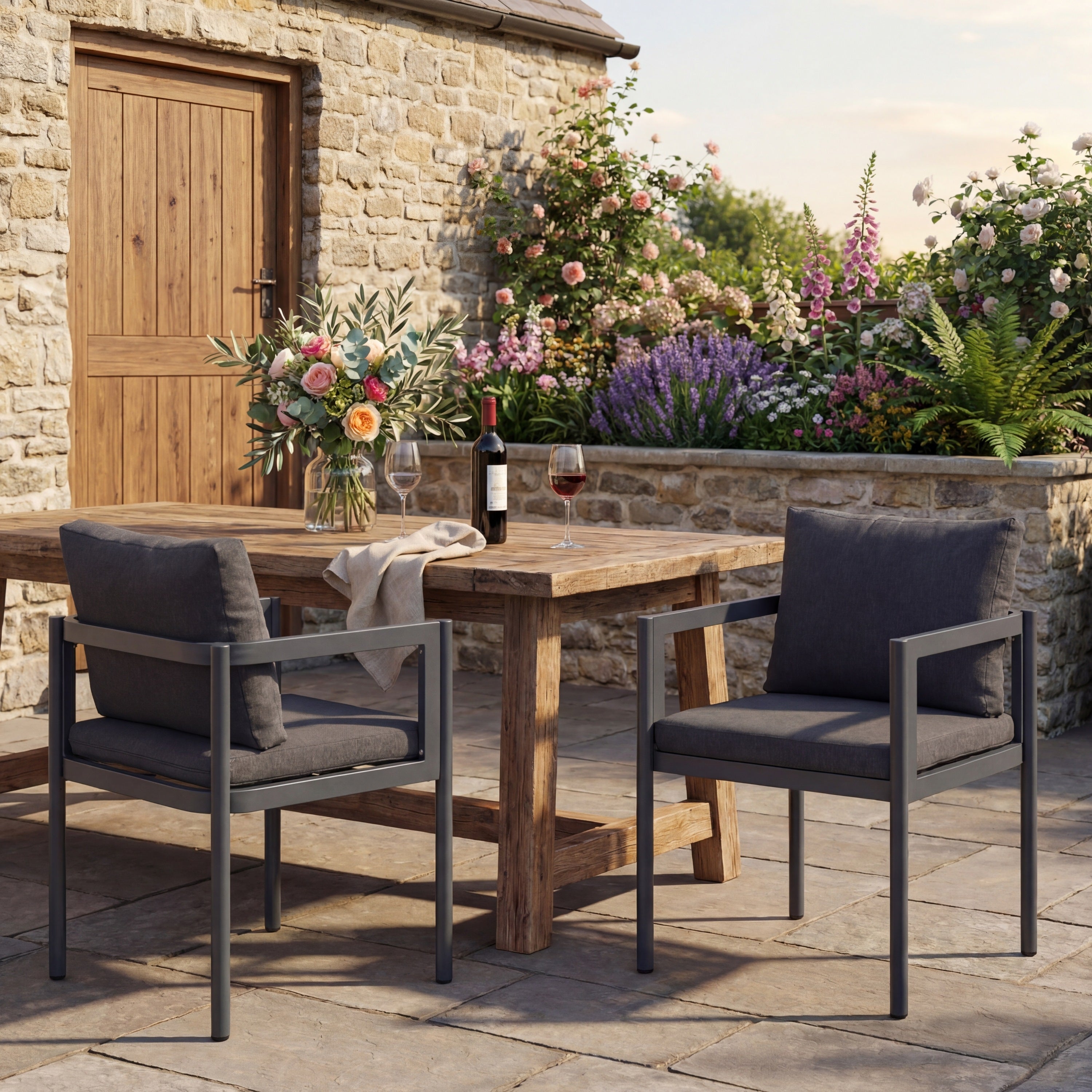 Outdoor Dining Chair Set of 2, All-Weather