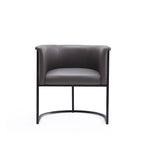 Cosmopolitan Metal Vegan Leather Dining Chair in Graphite