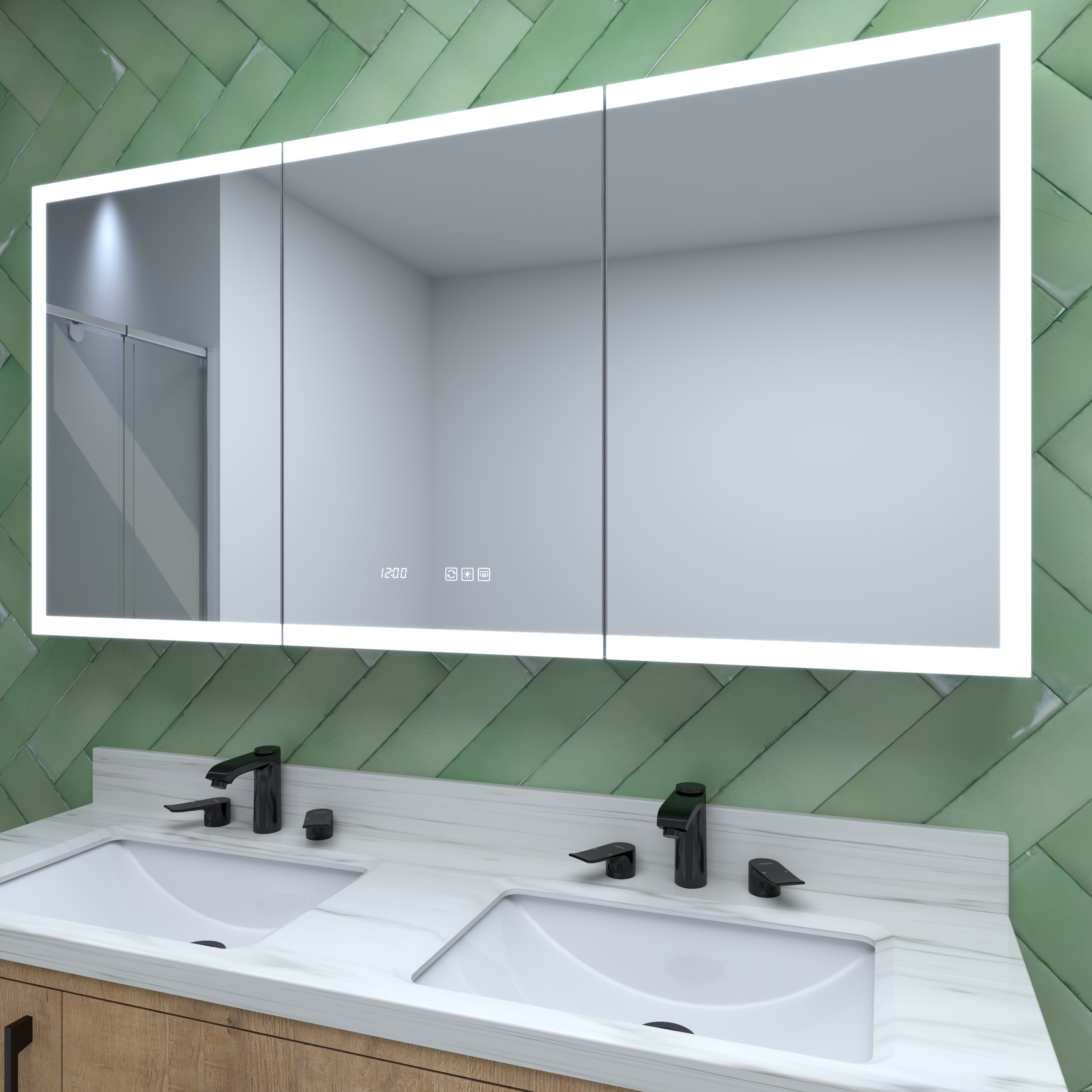 60 Inch W x 30 Inch H Rectangular LED Bathroom Mirror