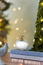 Set of 4 Clear Glass Pumpkins