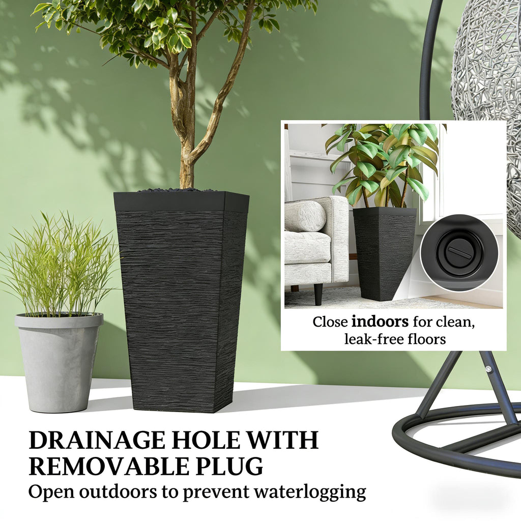 Modern Design Stackable Tapered Planters, Set of 3