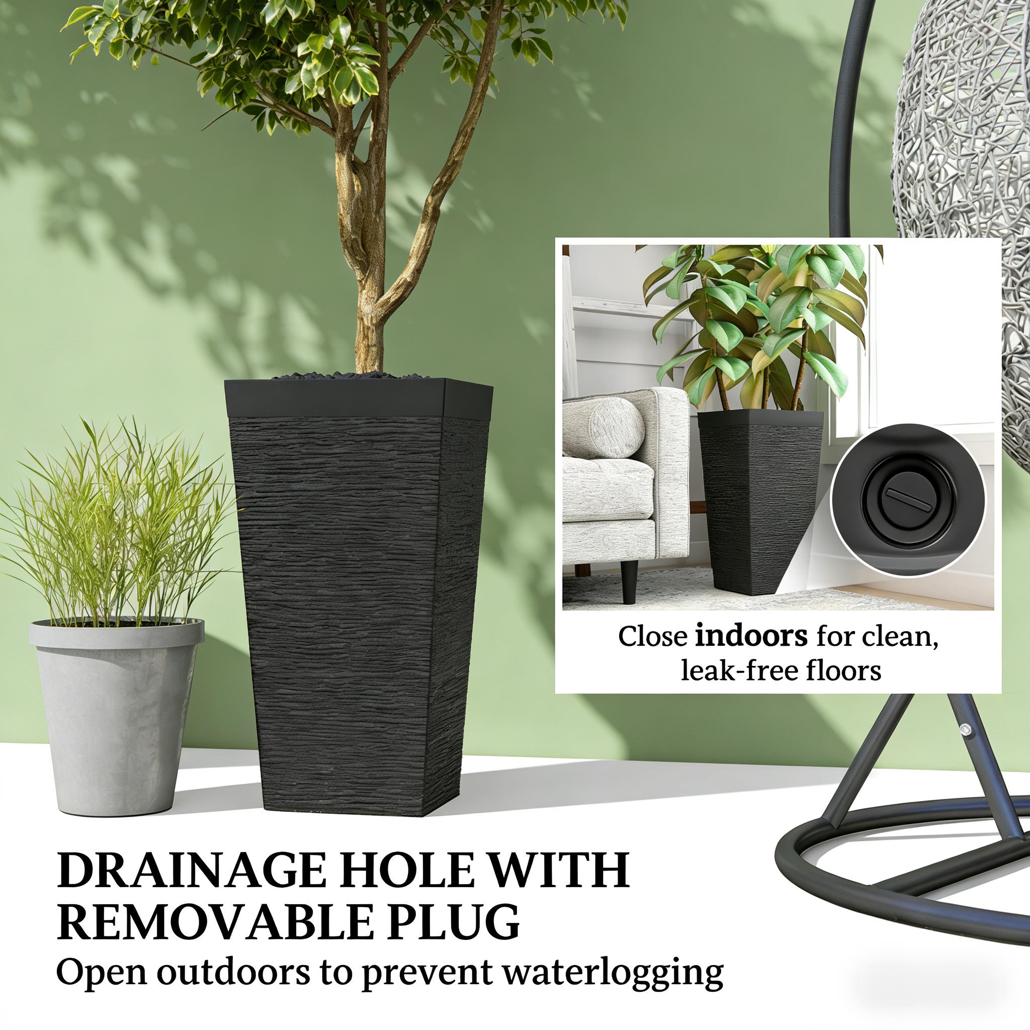 Modern Design Stackable Tapered Planters, Set of 3