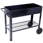 Elevated Mobile Raised Ergonomic Metal Planter Garden Bed