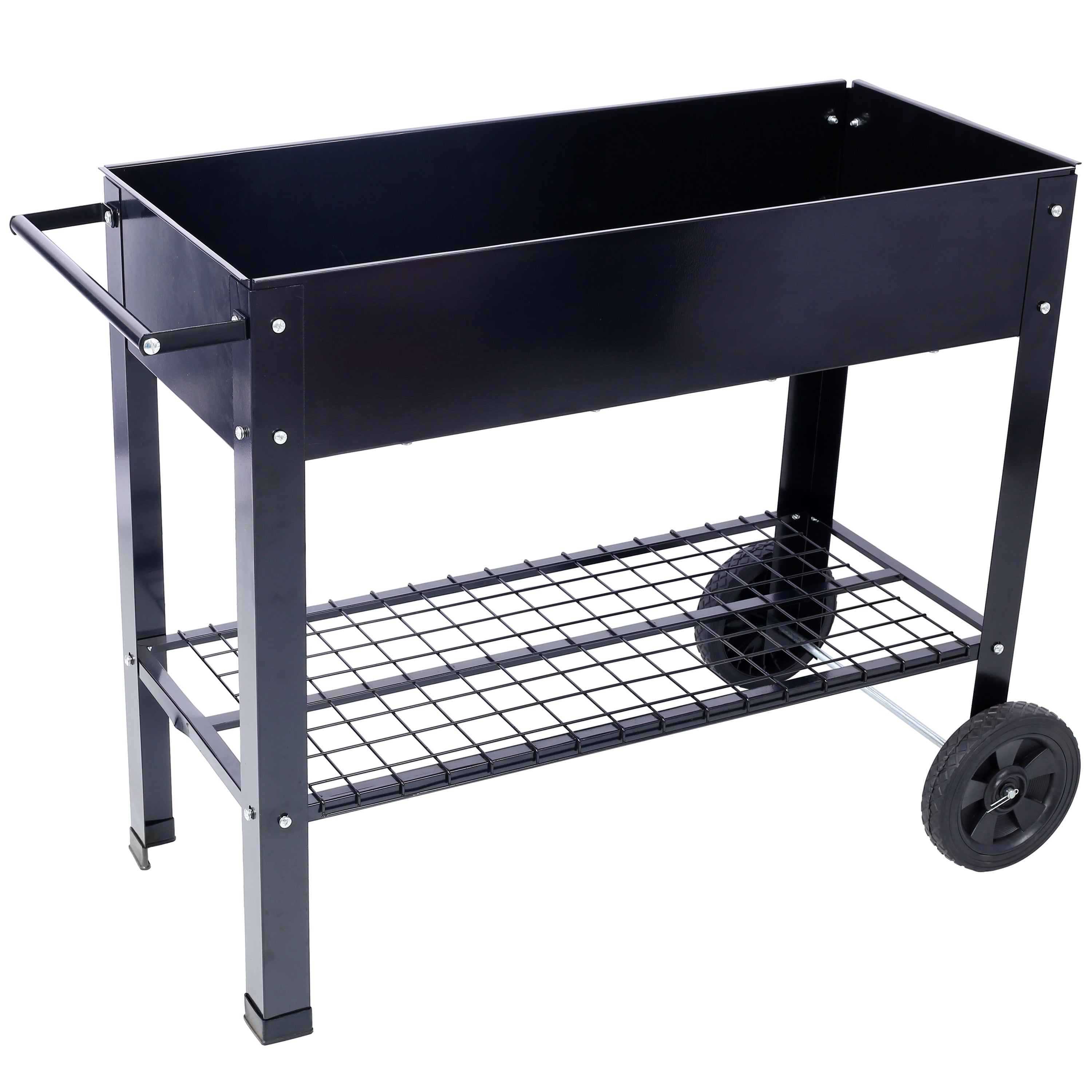 Elevated Mobile Raised Ergonomic Metal Planter Garden Bed