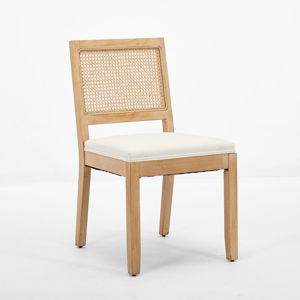 Farmhouse Rattan Dining Chairs Set of 2