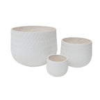 Assorted Sizes Magnesium Oxide Round Planter Set of 3