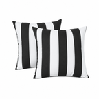 4 Pack Outdoor Pillow Covers - Black/White Striped
