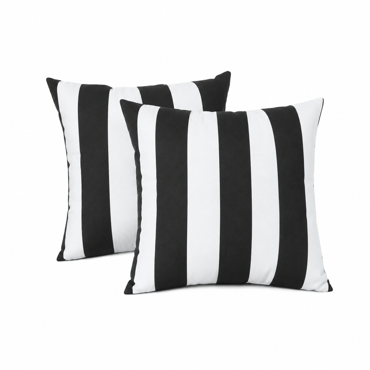 4 Pack Outdoor Pillow Covers - Black/White Striped