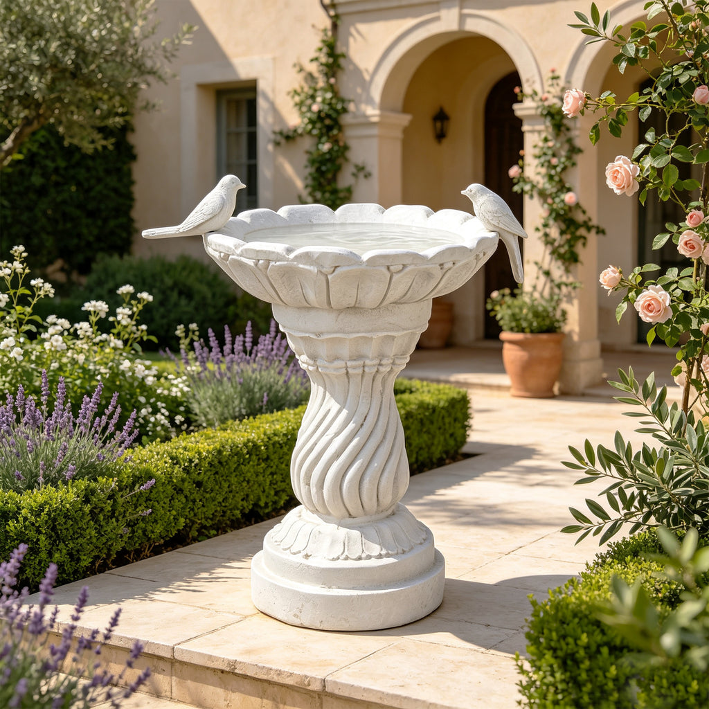 16.54" Garden Bird Bath Statue, Resin