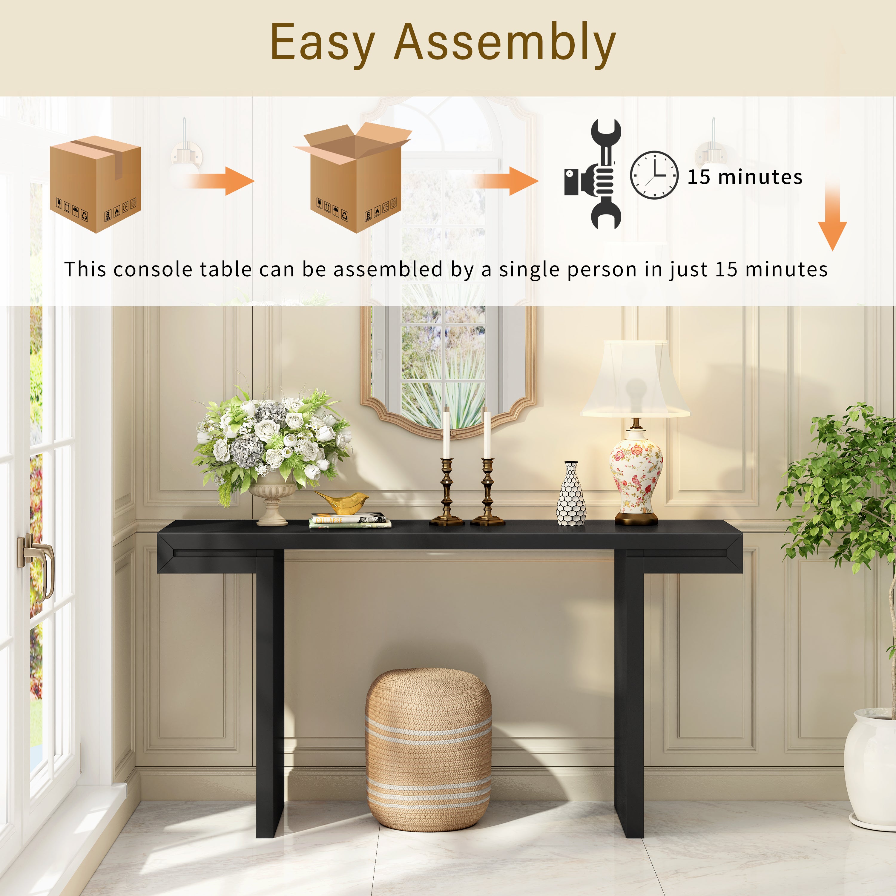 U-Style Large 60-Inch Console Table