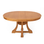Extendable Round Rubber Wood Dining Table