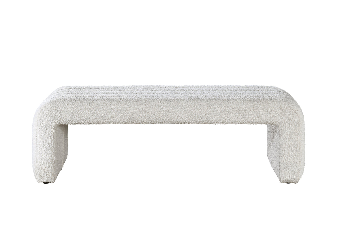 Sandro Boucle Bench, 51 Inches Wide, Beige