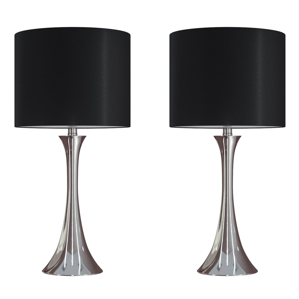 24" Contemporary Metal Table Lamp in Polished Nickel
