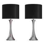 24" Contemporary Metal Table Lamp in Polished Nickel