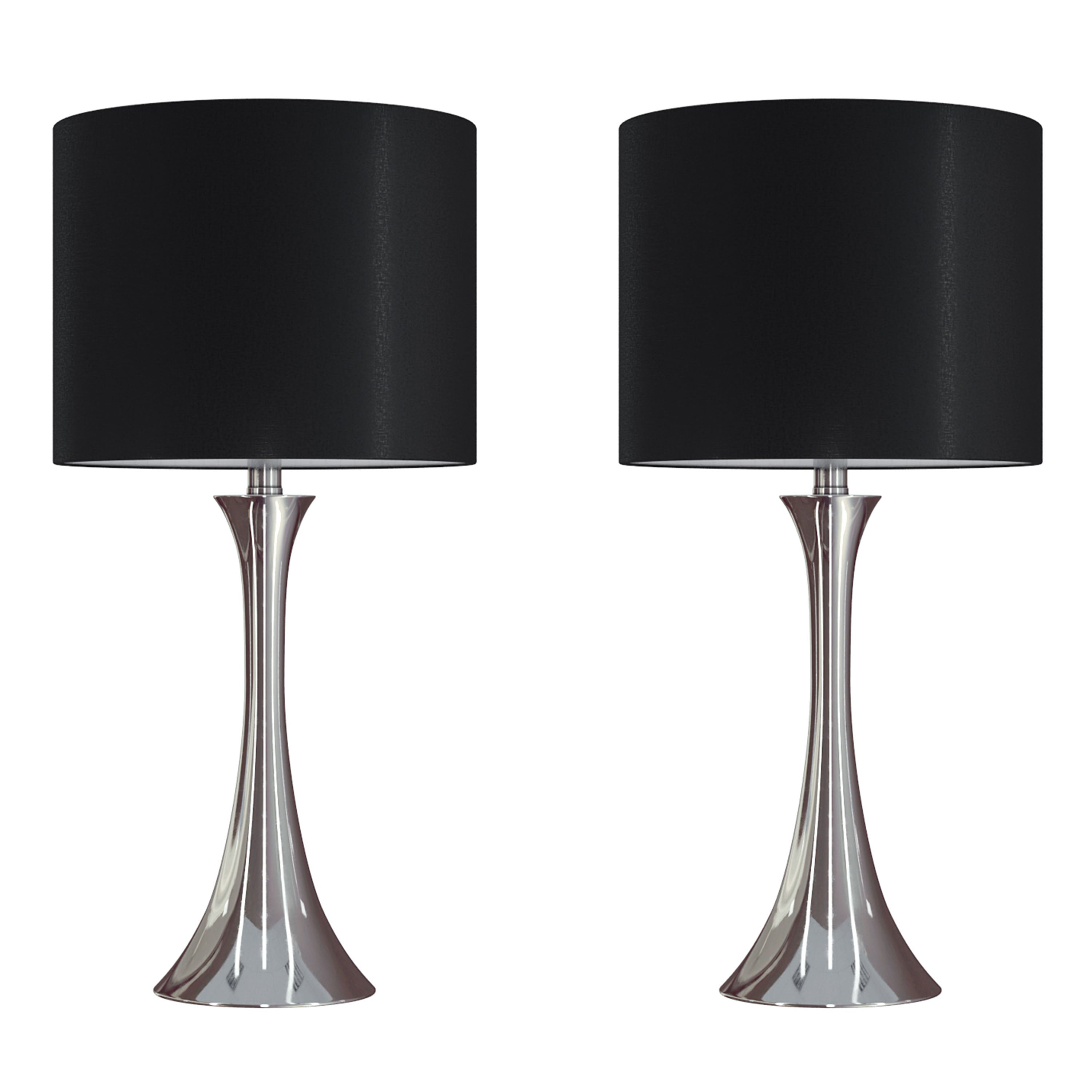 24" Contemporary Metal Table Lamp in Polished Nickel