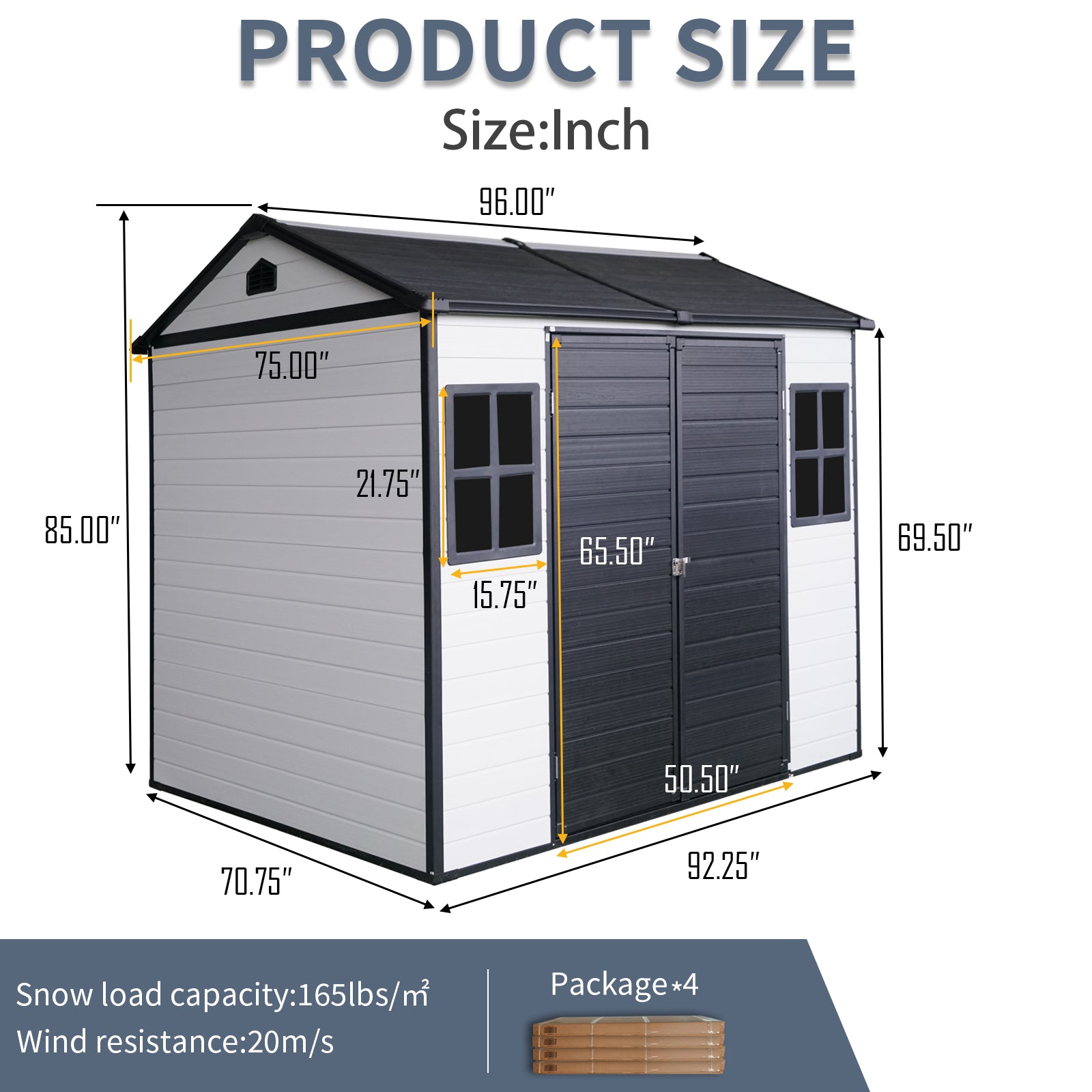 8 x 6 ft Resin Outdoor Storage Shed
