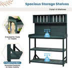 TOPMAX 65" Large Wooden Farmhouse Rustic Outdoor Potting Bench