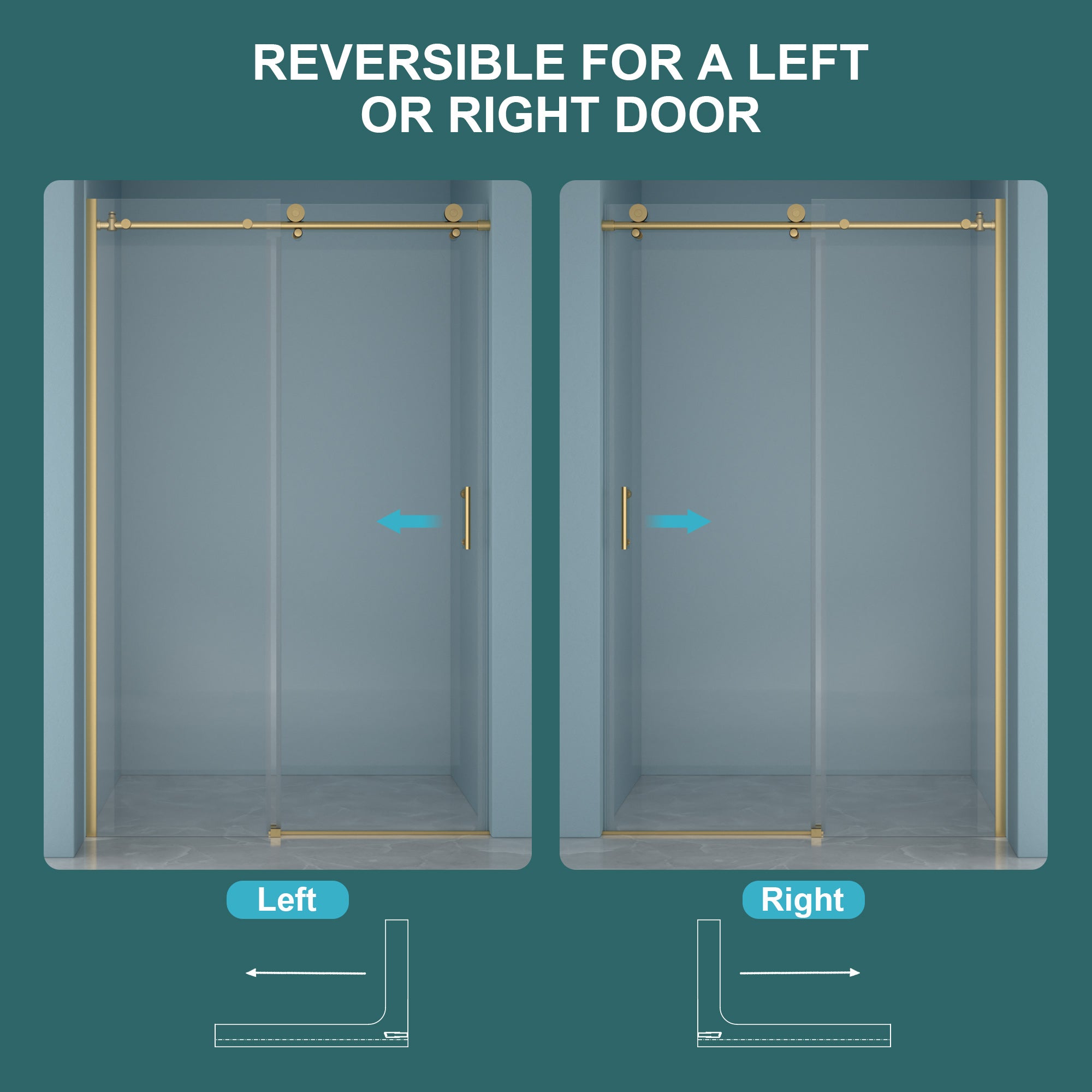 48"W x 76"H Single-Slide Shower Door