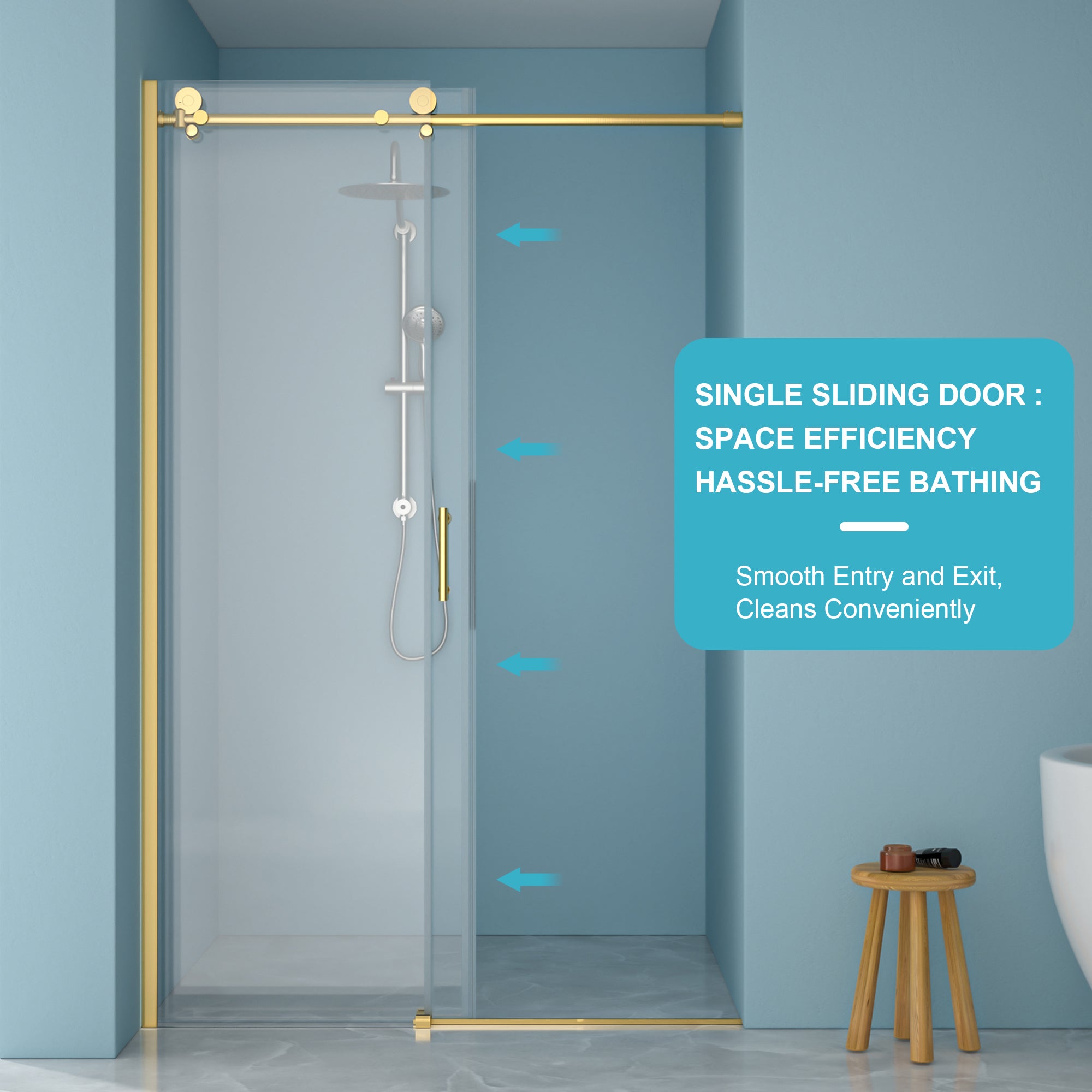 48"W x 76"H Single-Slide Shower Door