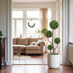 4FT Tall Artificial Boxwood Topiary Tree - Large Faux