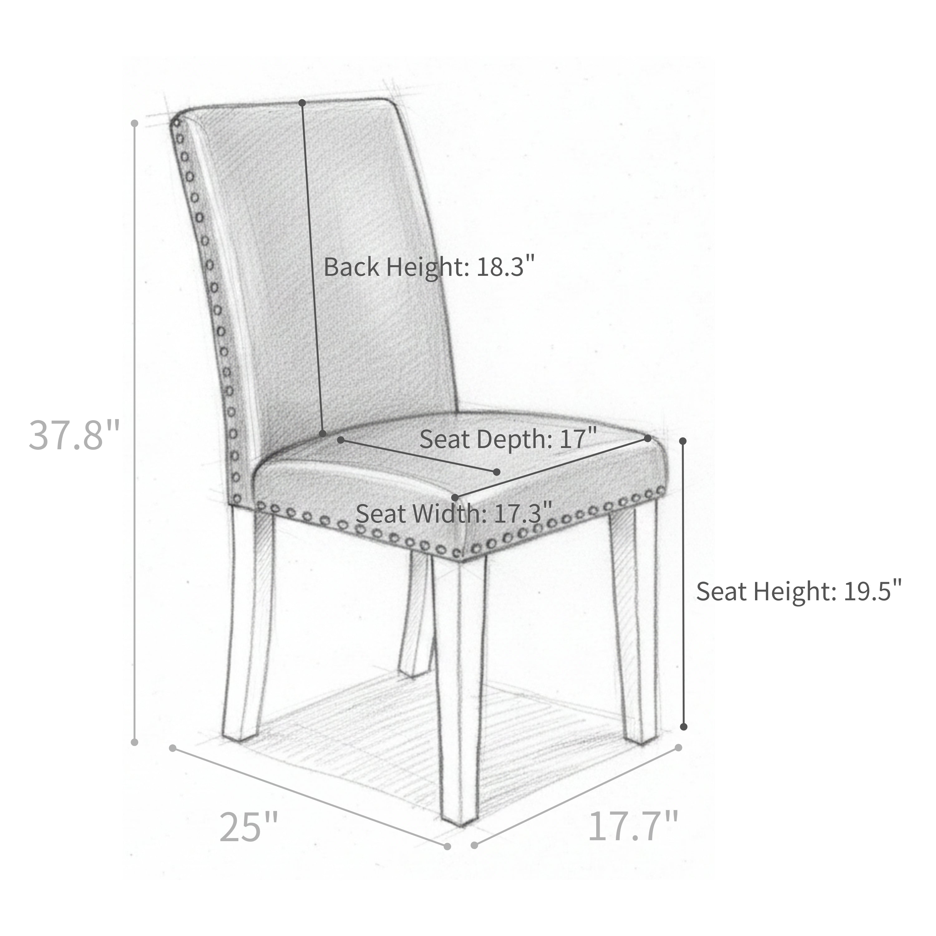 Upholstery Dining Chair Set - Silver and White
