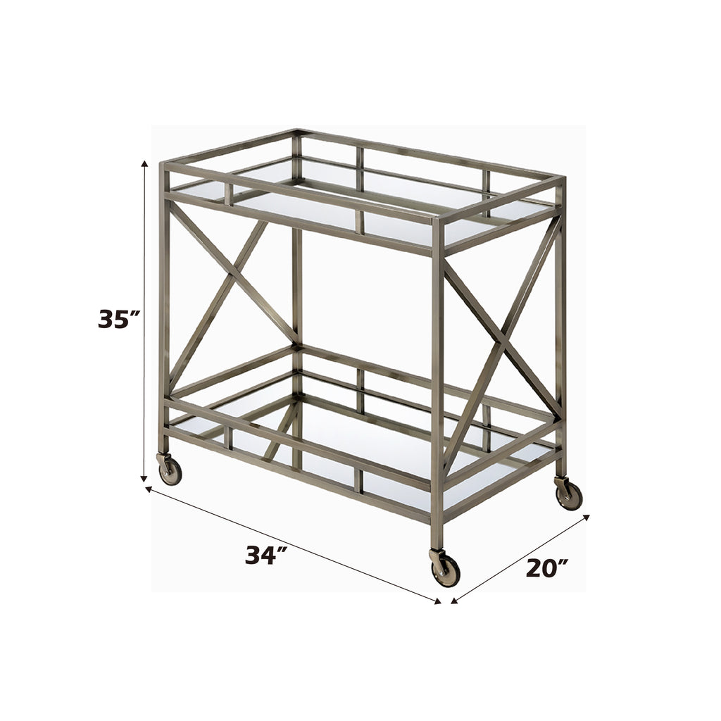Kristensen Mirrored & Antique Kitchen Cart