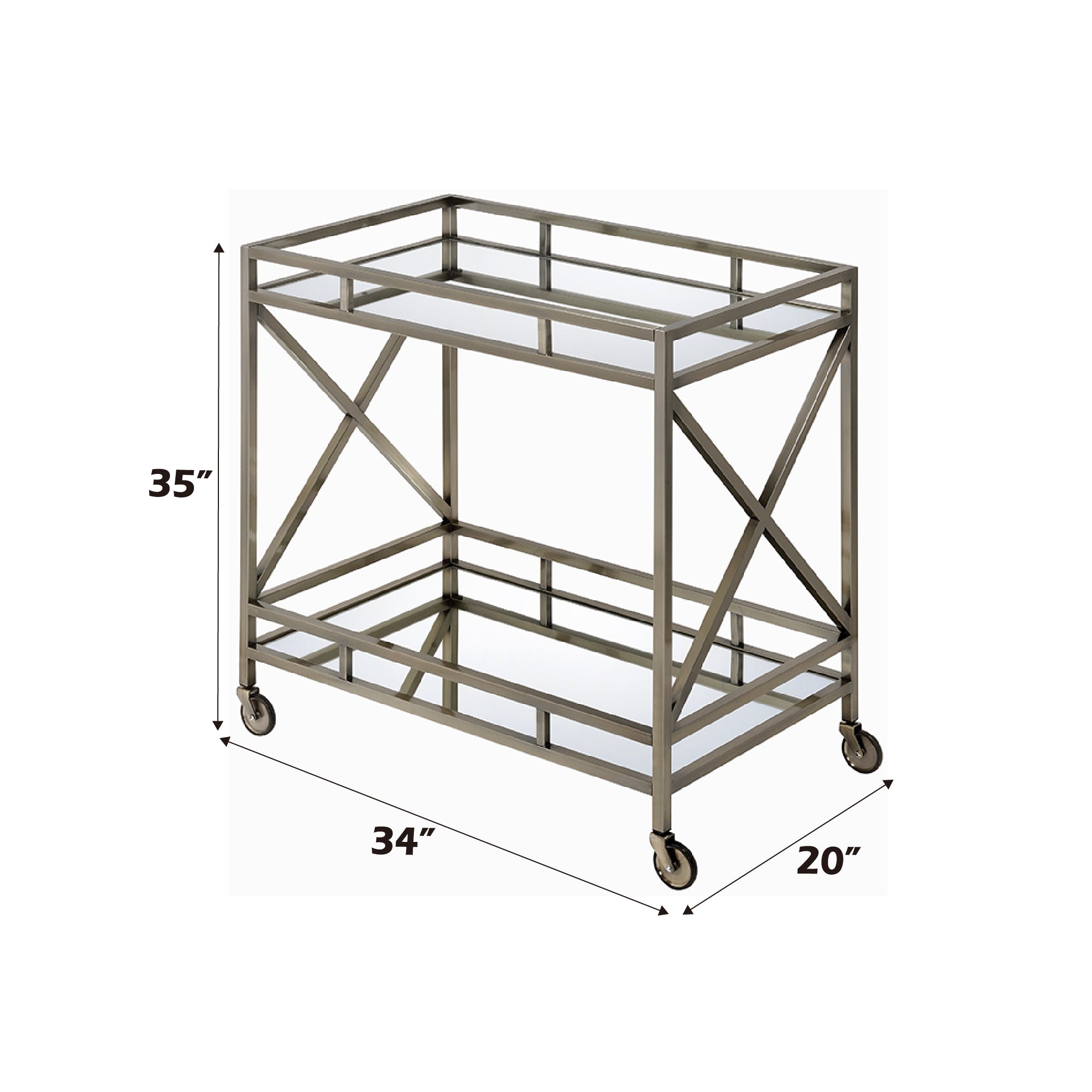 Kristensen Mirrored & Antique Kitchen Cart
