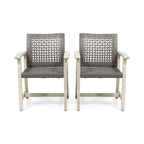 Hampton Wood and Wicker Dining Chair Set of 2