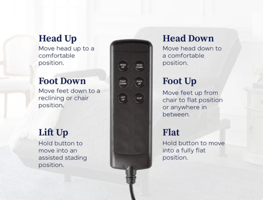 Twin XL Adjustable Sleep to Stand Bed with Convenient Lift Assist TXL