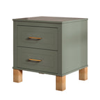 2 Drawer Nightstand with Elegant Fluted Design