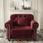 41.3" Upholstered Velvet Sofa with Nailhead Trim