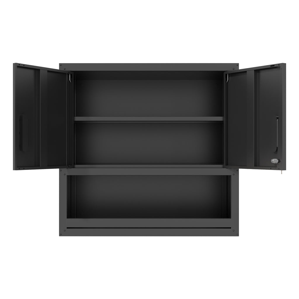Metal Wall-Mounted Tool Storage Cabinet with Locking Door