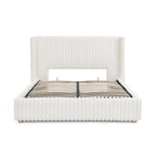 Queen Functional Vertical Striped Bed with Gas Lift Storage