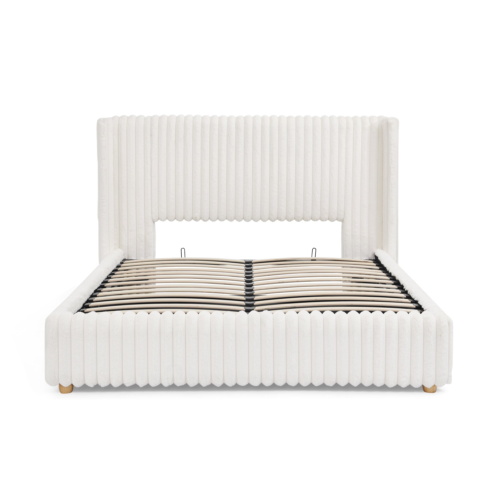 Queen Functional Vertical Striped Bed with Gas Lift Storage