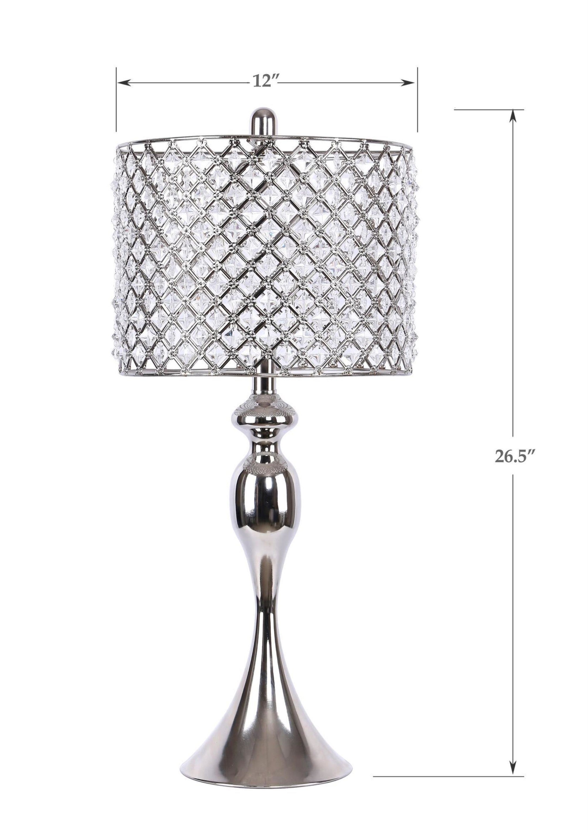 27" Contemporary Metal Table Lamp Set