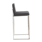 30" Contemporary High Back Barstool in Stainless Steel