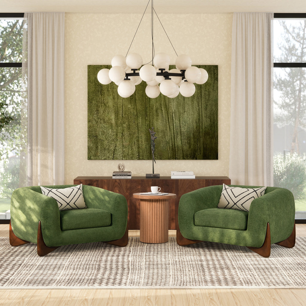 Alpine 44-Inch Sherpa Arm Chair, Moss