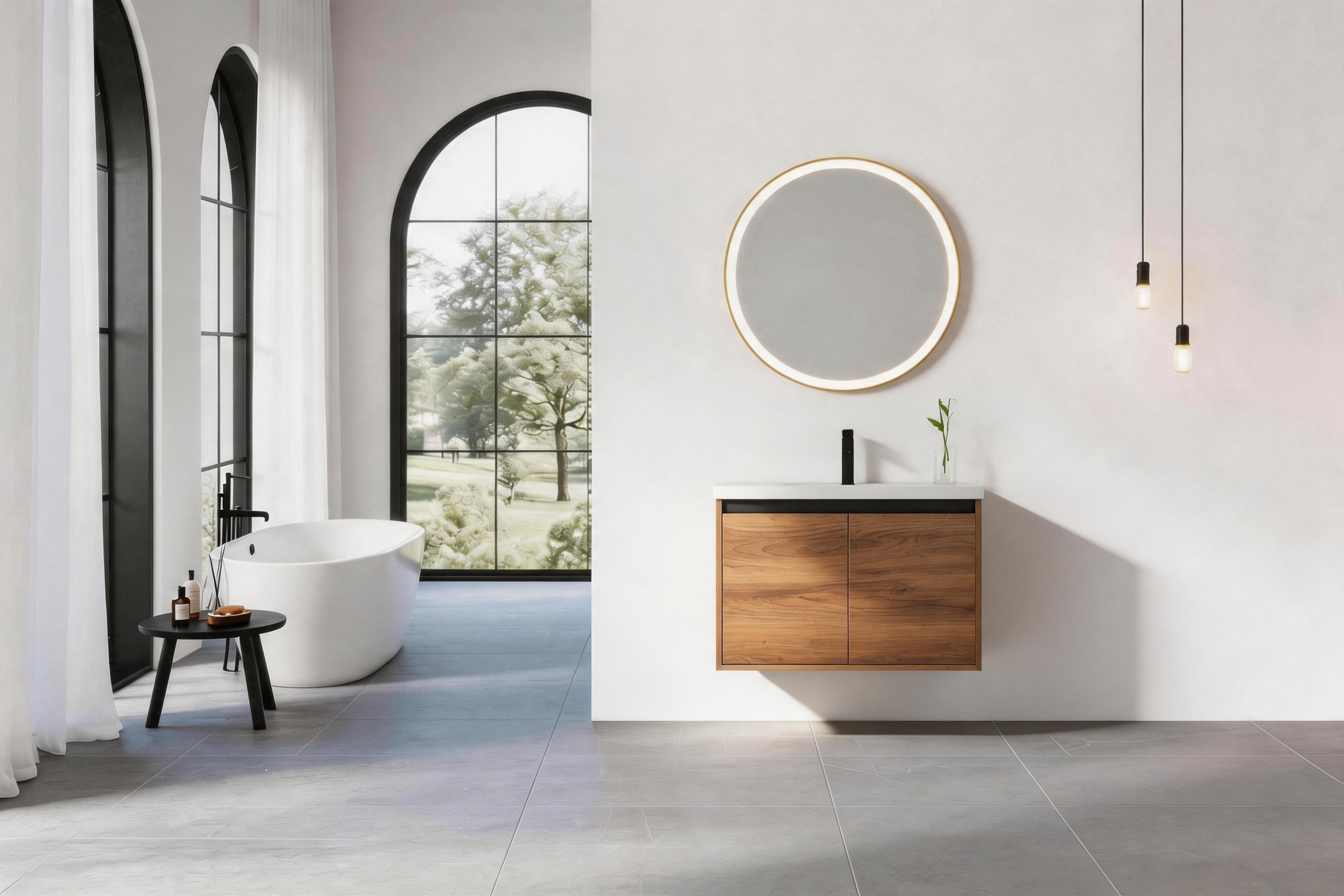 30" Wall Mounted Bathroom Vanity with Resin Basin