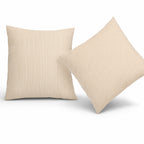4 Pack Outdoor Pillow Covers - Beige Cabana Striped