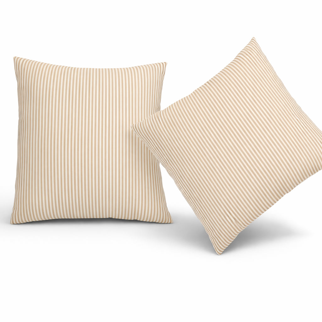 4 Pack Outdoor Pillow Covers - Beige Cabana Striped