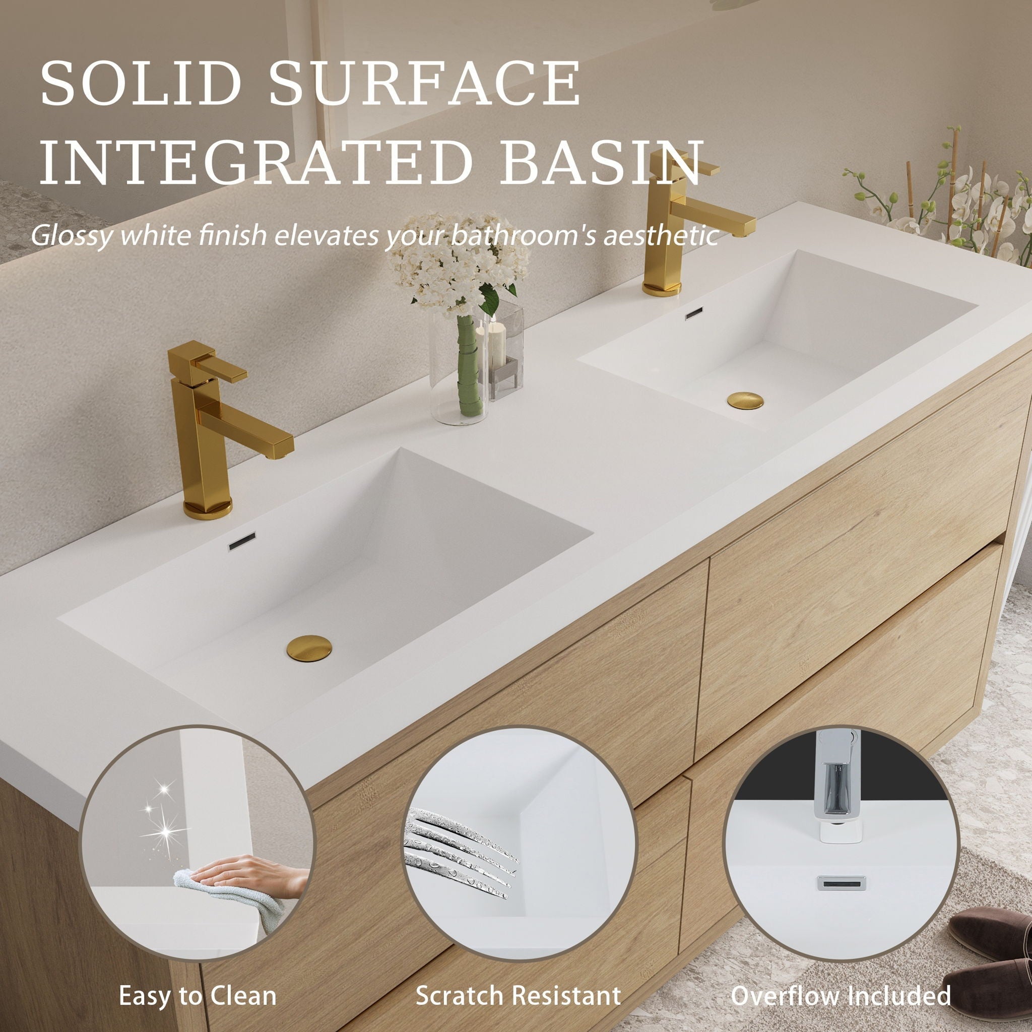 Bathin Freestanding Bathroom Vanity With Double Sinks