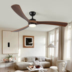 72 Inch Solid Wood Ceiling Fan with Lights and Remote Control