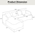 Full Compression L-Shape Sectional Sofa with Curved Chaise