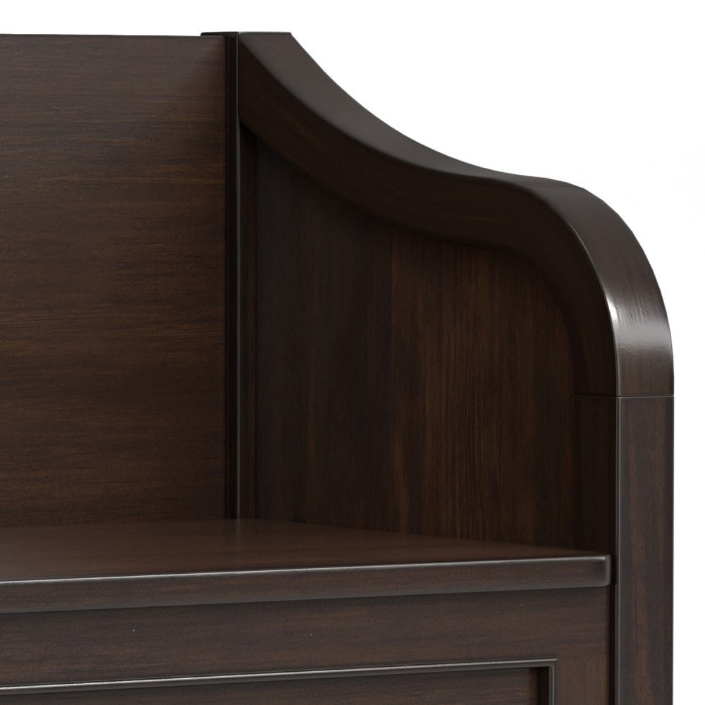Connaught 30 Inch Wide Solid Wood Small Entryway Storage Bench
