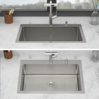 33" Drop-in Kitchen Sink with Pull-out Faucet and Soap Dispenser