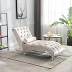 Velvet Chaise Lounge Indoor, Button-Tufted Upholstered Chaise Lounge Chair