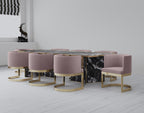 Aura Metal Velvet Dining Chair