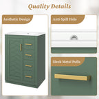 24" Bathroom Vanity with Integrated Ceramic Sink