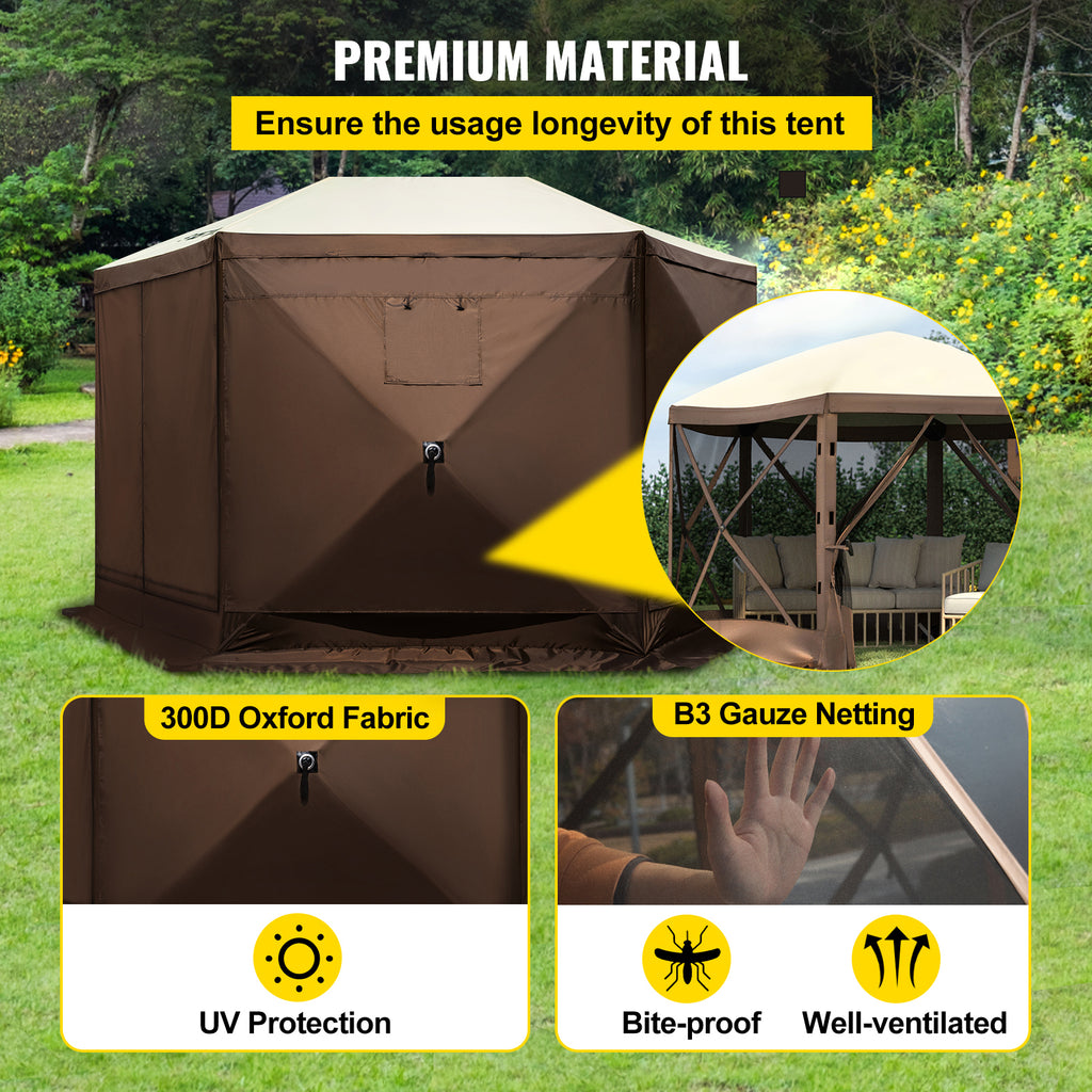 Camping Gazebo Tent - 10'x10' Pop-up Canopy